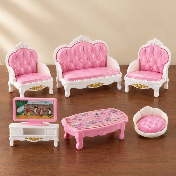 The Miniature Room Set, Pink living room