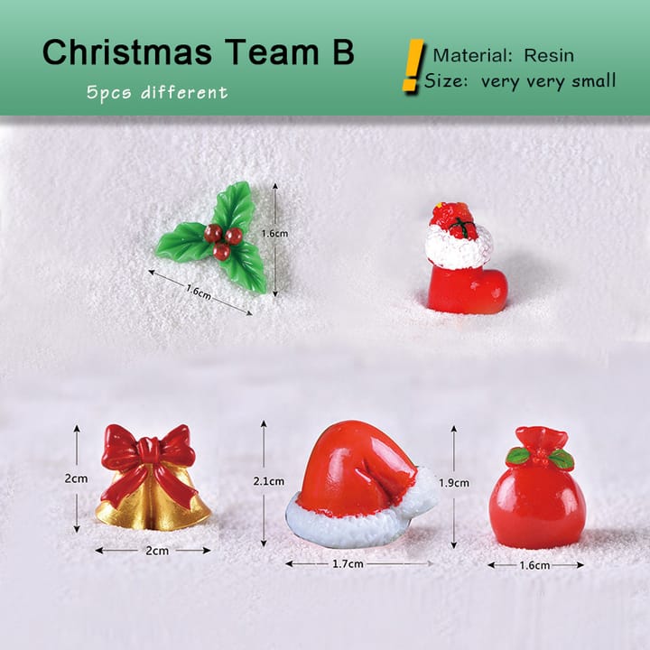 Tiny Christmas Village Figurine Set, 5 gift bags, style B