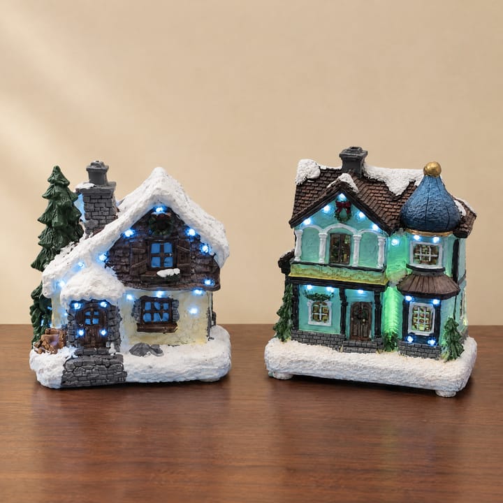 The LED Christmas Village House Figurine