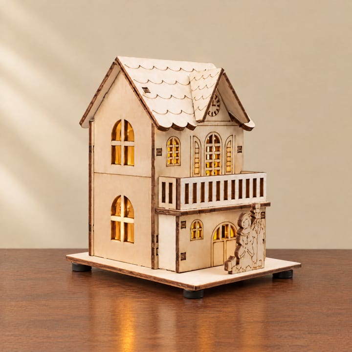 The Christmas Village House Kit, Three-story house with balcony