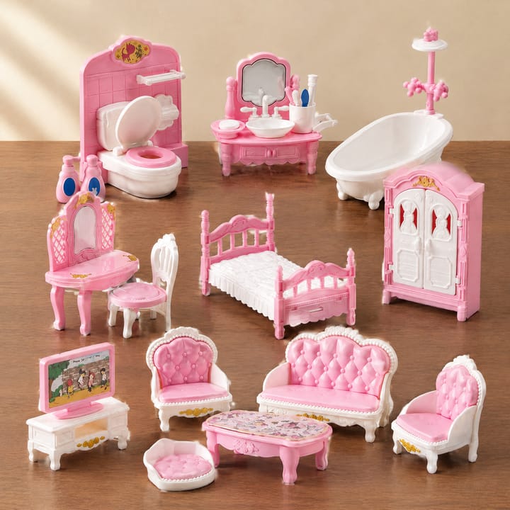 The Miniature Room Set, Pink furniture set