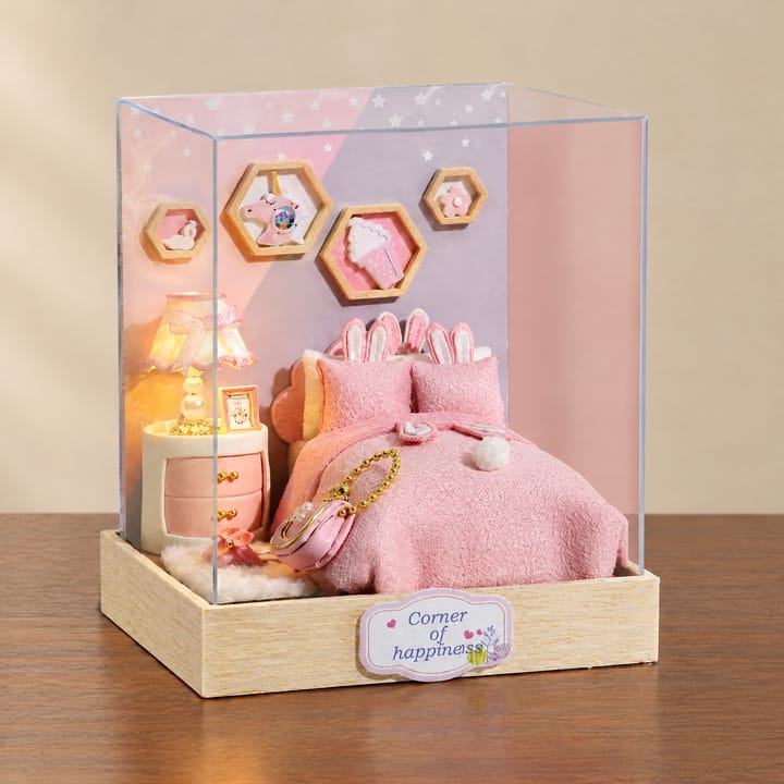 The Glow Room Miniature House Kit, Corner of Happiness Bedroom
