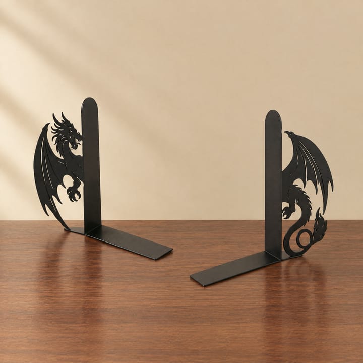 The Dragon's Perch Bookends, Black dragon pair