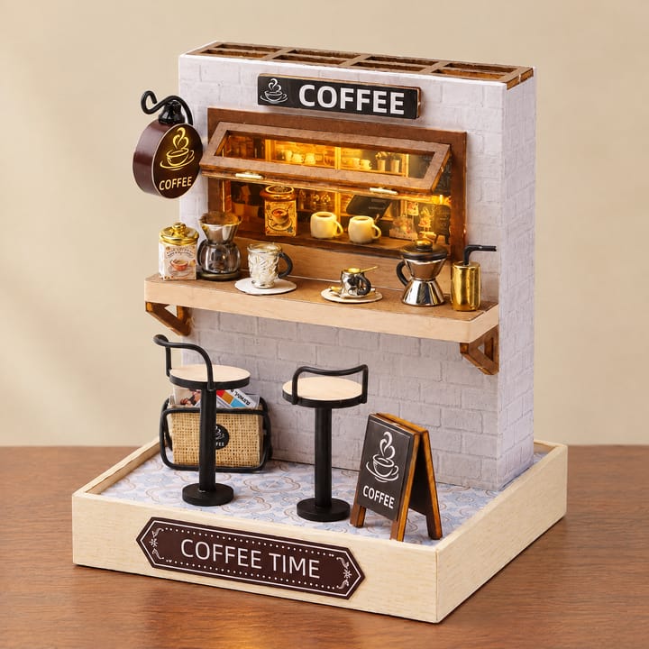 The Glow Room Miniature House Kit, Coffee Time