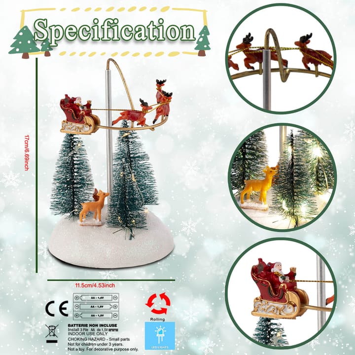 The Sleigh Over the Village, Animated flying sleigh