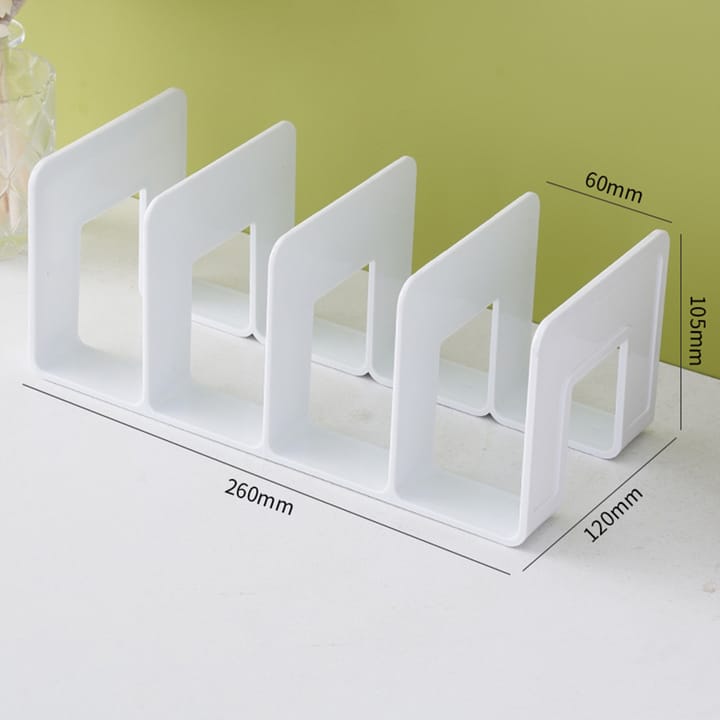 The Five Slot Desk Bookend Rack, White