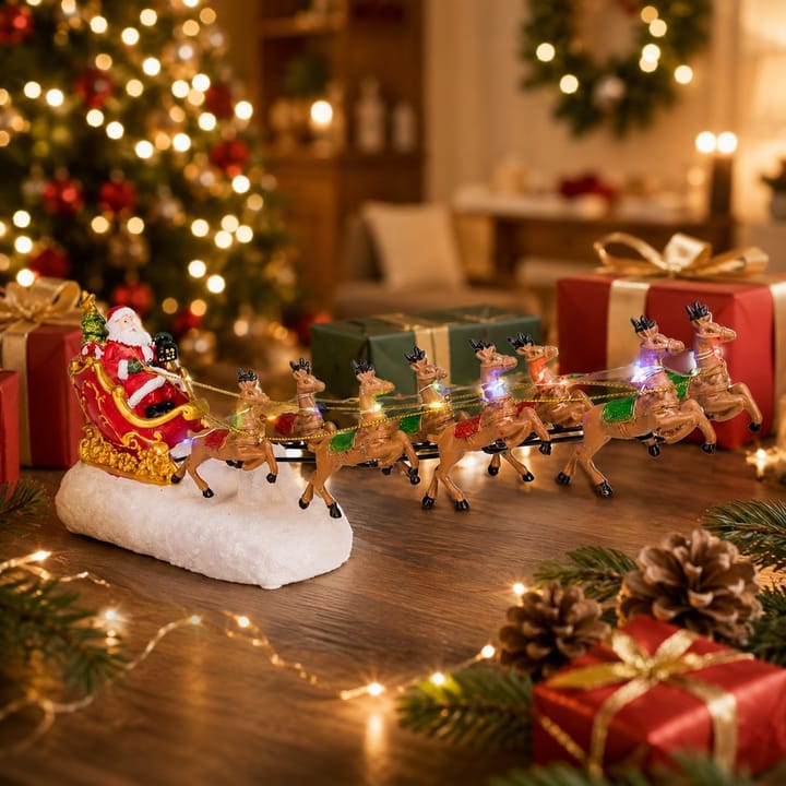 The LED Santa Sleigh and Reindeer Set