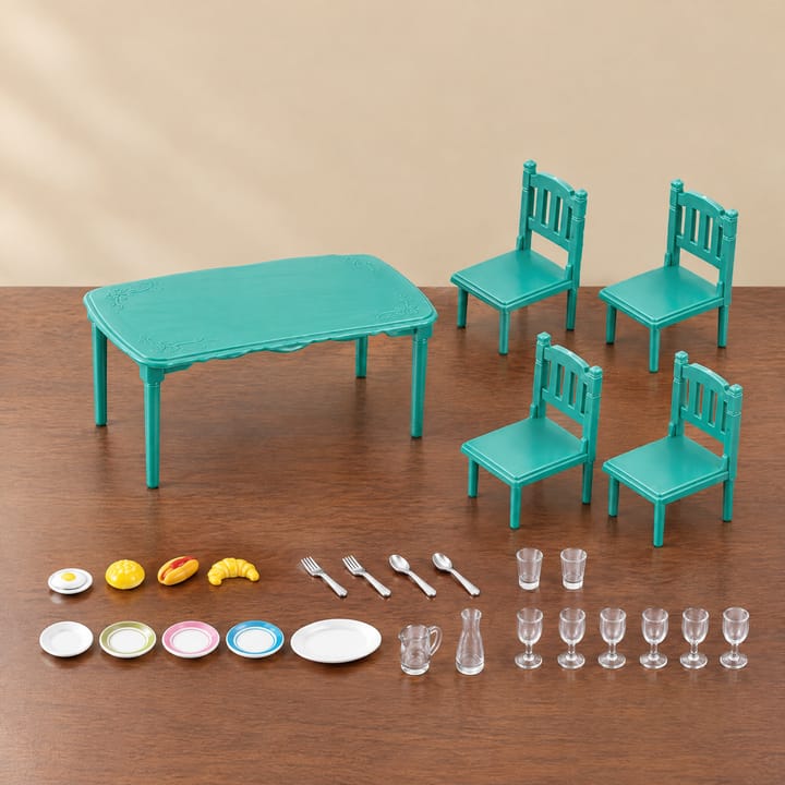 The 1:12 Miniature Furniture Set, Dining table and chairs set