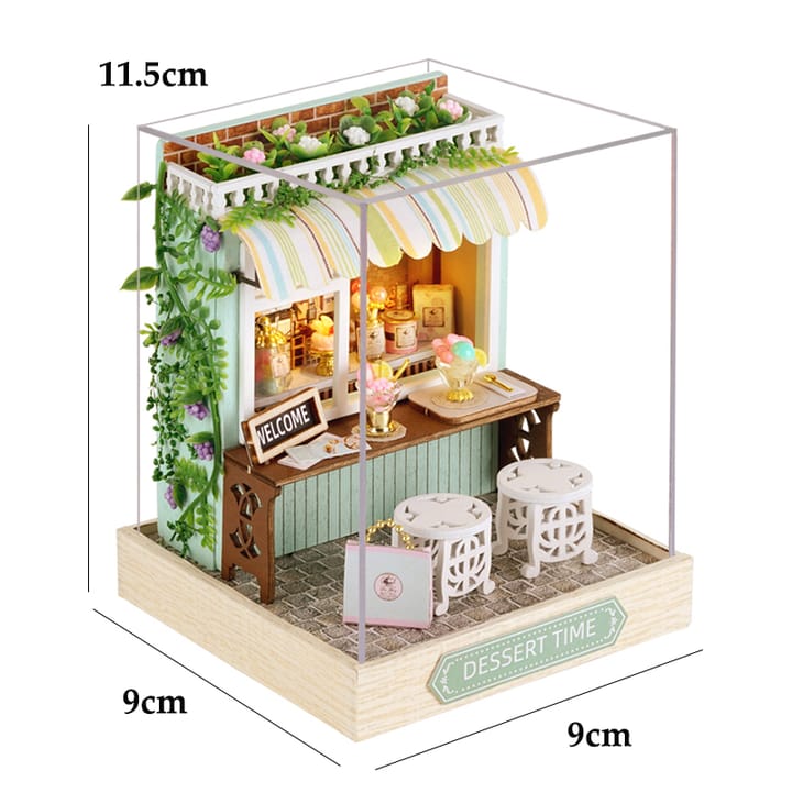 The Hobby House Miniature Kit, Pink sewing room, with cover