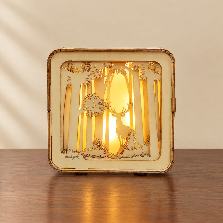 The Glowing Wooden Puzzle Night Light, Deer in forest