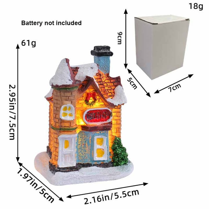 The Snowy Village Lighted House, Snowy house with turret