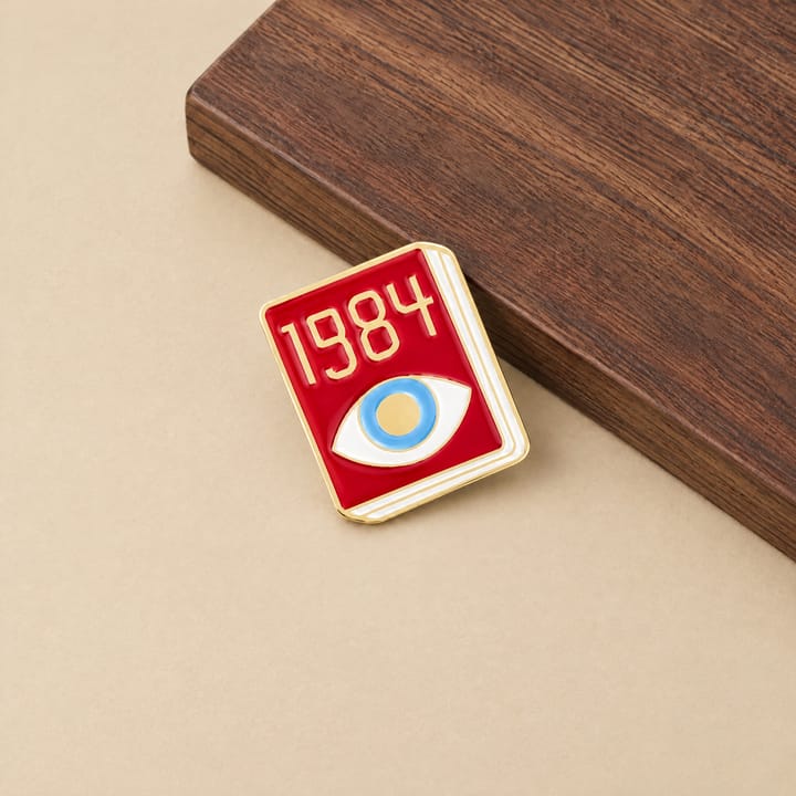 The Big Brother Eye Enamel Pin, Red and gold