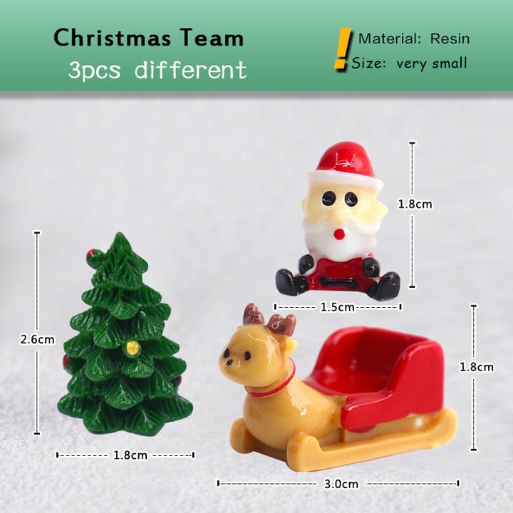 Tiny Christmas Village Figurine Set, Christmas team set