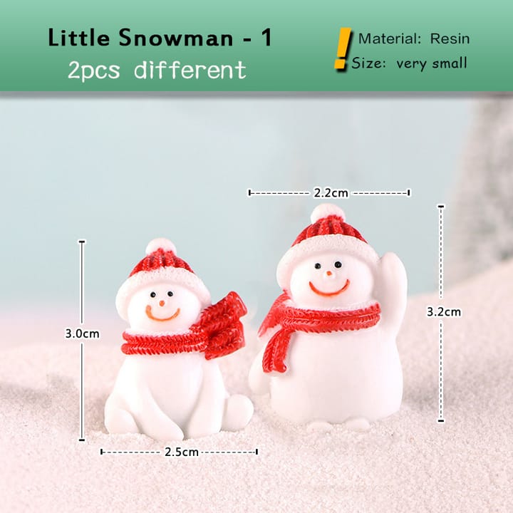 Tiny Christmas Village Figurine Set, Little snowman, style 1