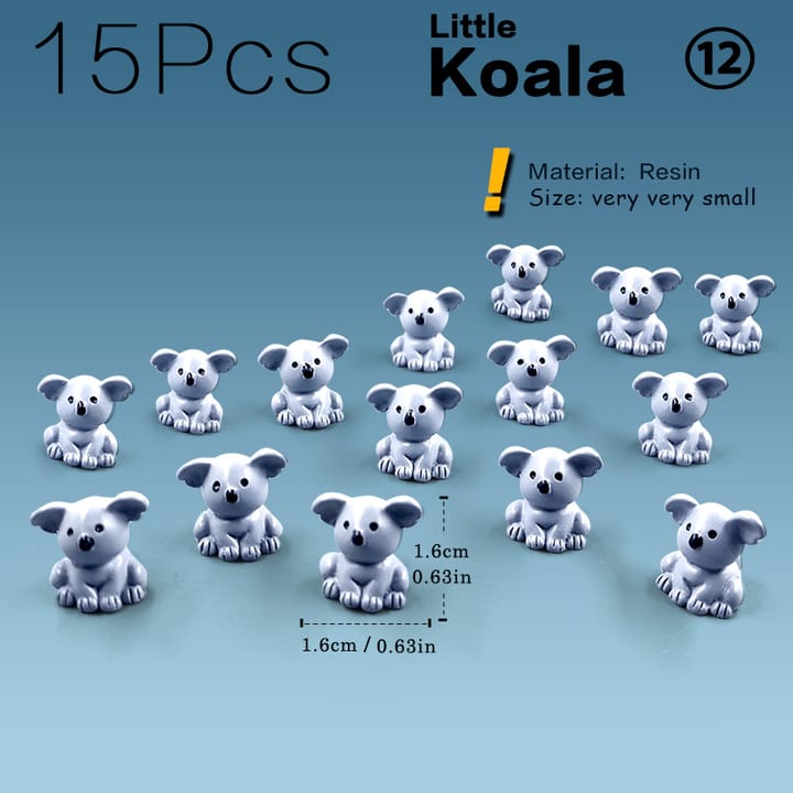 The Fairy Garden Animal Figurine Set, 15 koalas