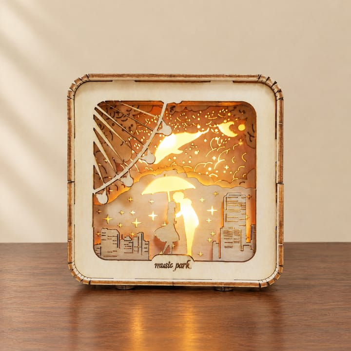The Glowing Wooden Puzzle Night Light, Love