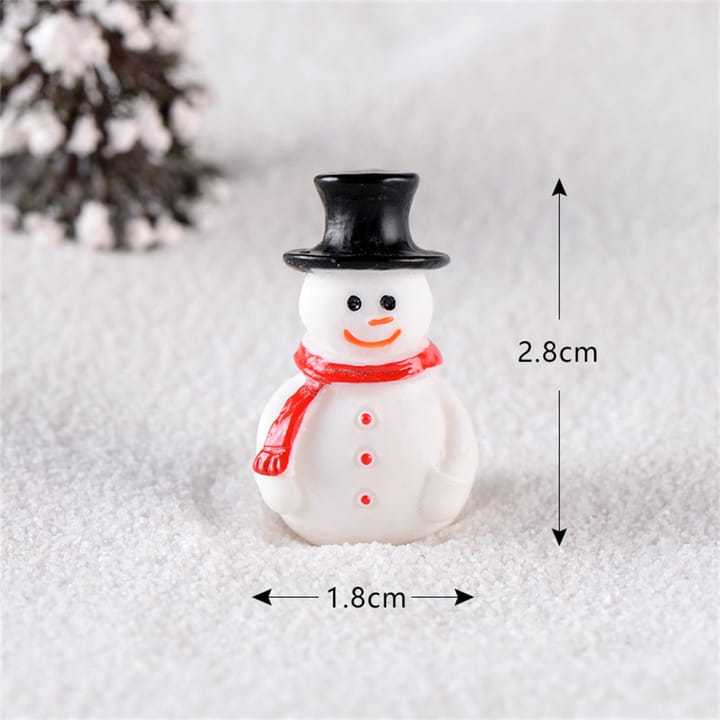 Folk Art Christmas Village Figurines, Snowman with black top hat
