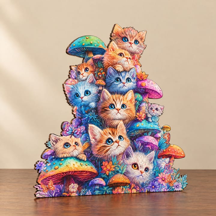 The Mushroom Cat Wooden Puzzle, Large