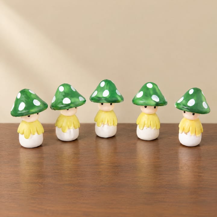 The Mushroom Garden Figurine Set, Green
