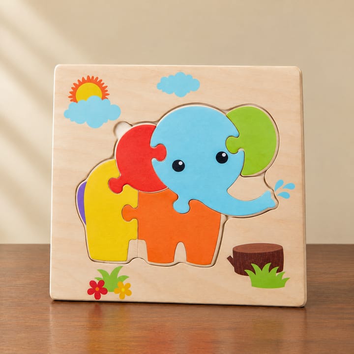 The Wooden Animal Puzzle Set, Elephant