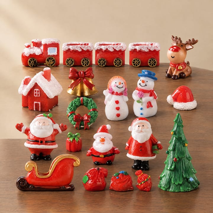 Tiny Christmas Village Figurine Set
