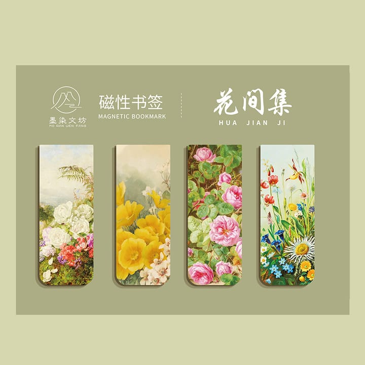 The Painted Page Magnetic Bookmarks, Flower Collection