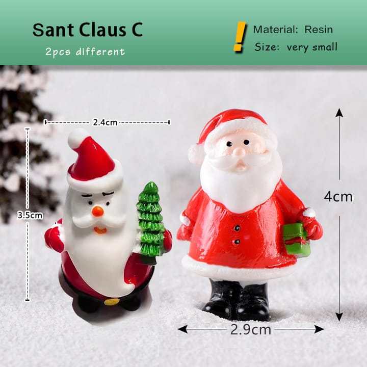 Tiny Christmas Village Figurine Set, Santa Claus, style C