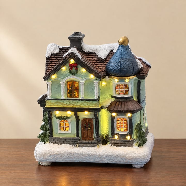 The LED Christmas Village House Figurine