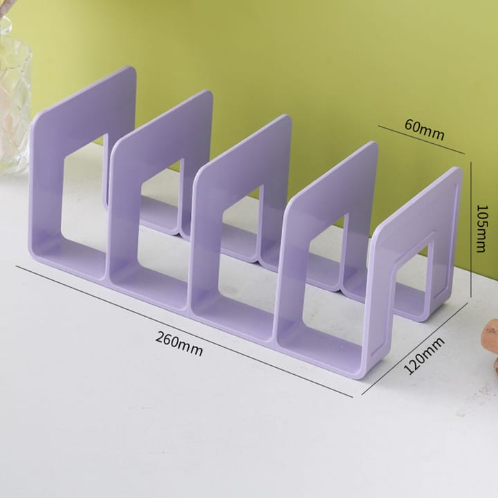 The Five Slot Desk Bookend Rack, Lavender
