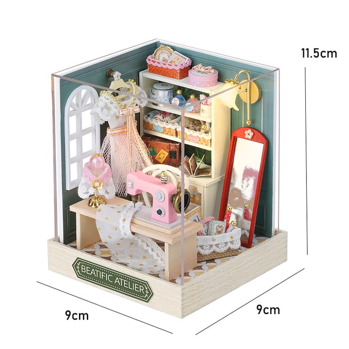 The Hobby House Miniature Kit, Sewing atelier, with cover
