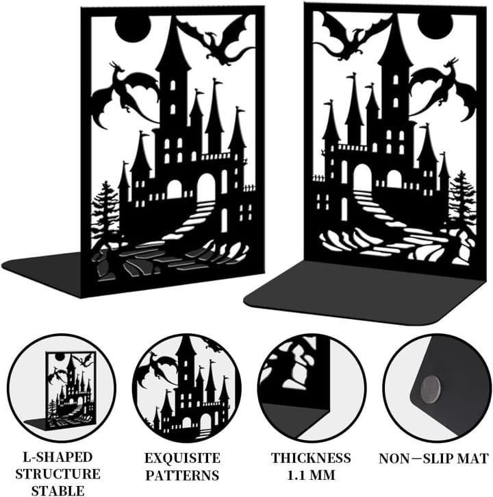 The Dragon's Keep Bookends, Castle with two dragons