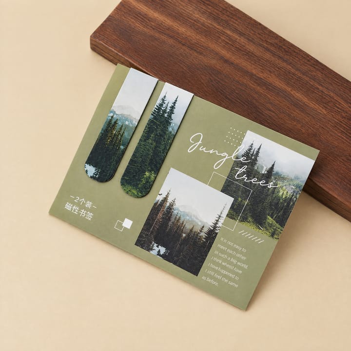 The Scenic Page Magnetic Bookmarks, Jungle trees green