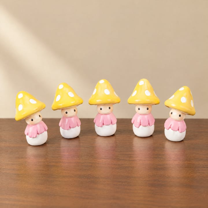 The Mushroom Garden Figurine Set, Yellow