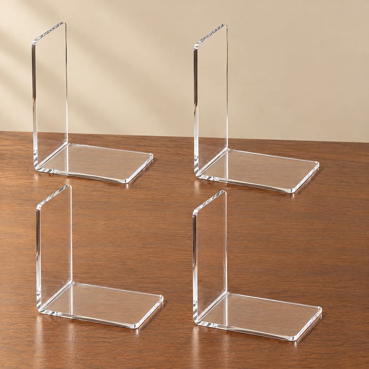 The Clear Acrylic Shelf Bookends, 4 pieces