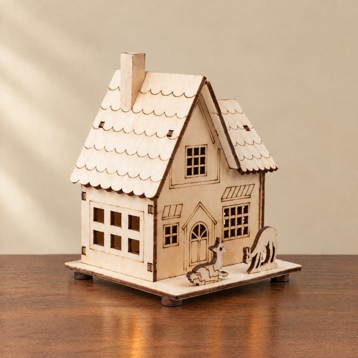 The Christmas Village House Kit, Two-story house with dog