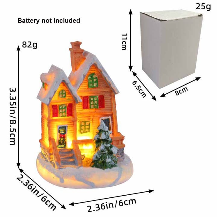 The Snowy Village Lighted House, Snowy house with blue chimney