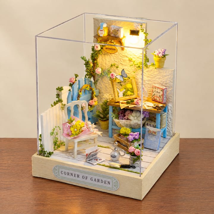 The Glow Room Miniature House Kit, Corner of Garden