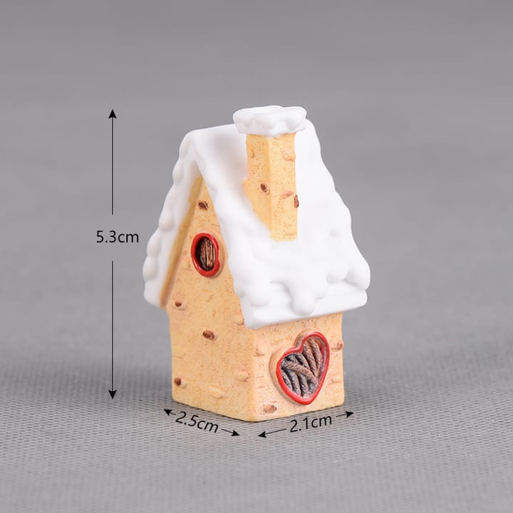 Tiny Christmas Village Figurine Set, Orange house