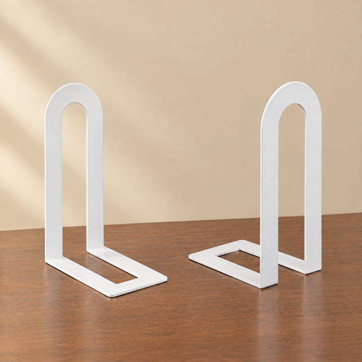 The Iron L Bookend Pair, White
