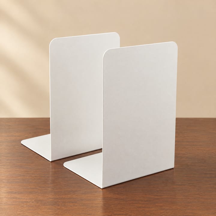 The L-Shaped Metal Bookends, White