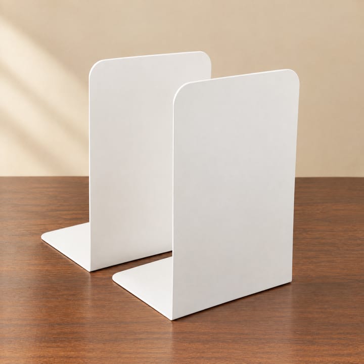 The Steady Shelf Bookends, White