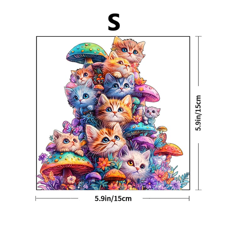 The Mushroom Cat Wooden Puzzle, Small