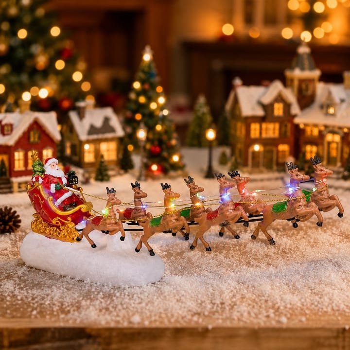 The LED Santa Sleigh and Reindeer Set