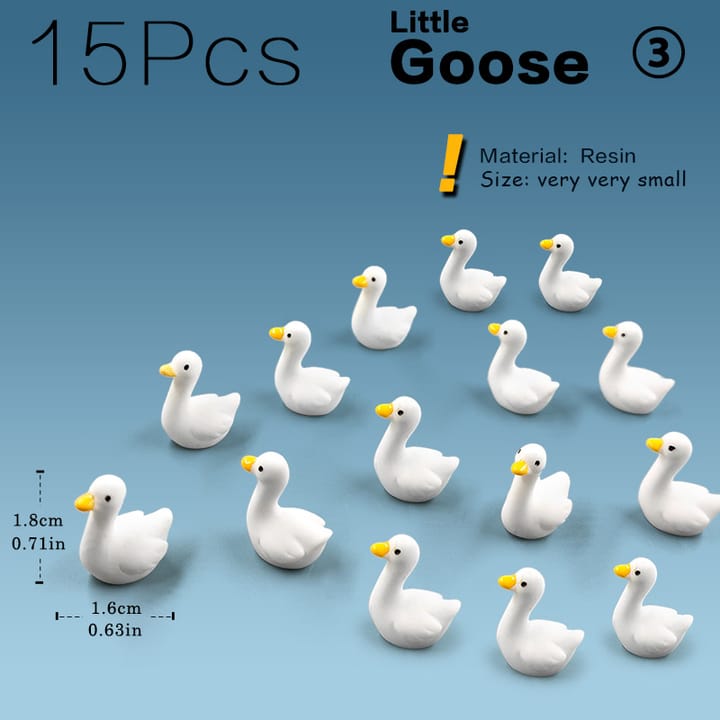 The Fairy Garden Animal Figurine Set, 15 geese