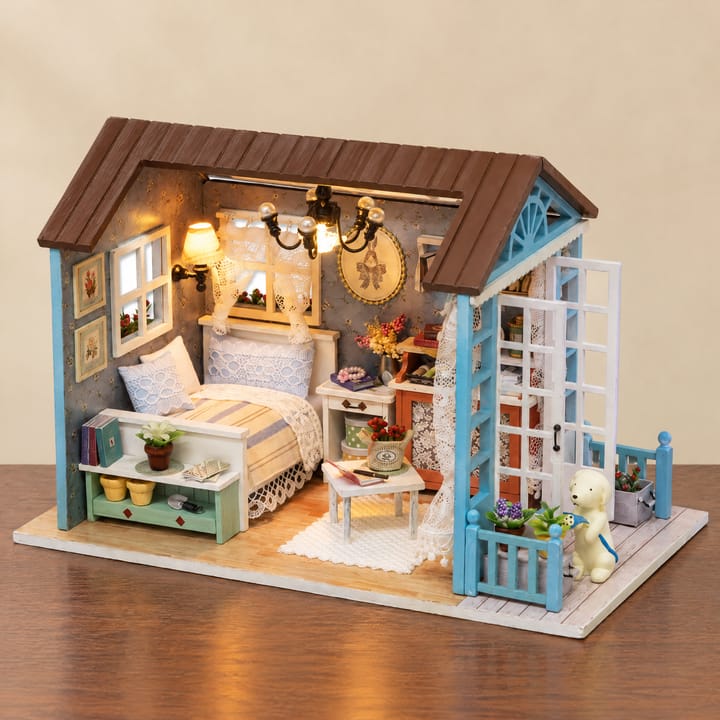 The Glow Room Miniature Kit, Blue bedroom