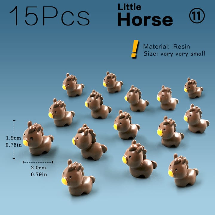 The Fairy Garden Animal Figurine Set, 15 horses