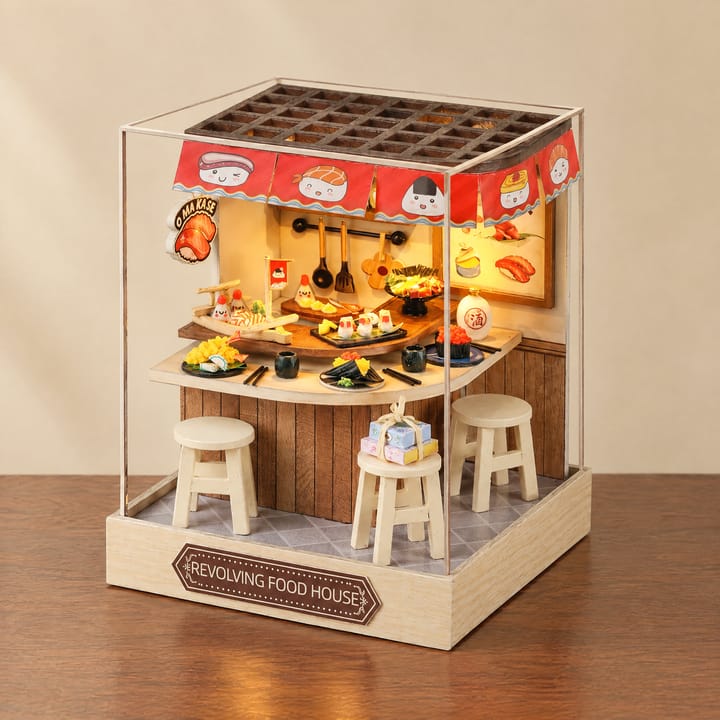 The Glow Room Miniature House Kit, Revolving Food House