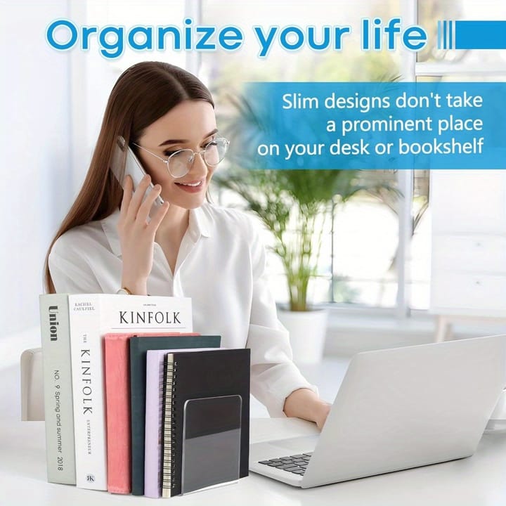 The Clear Line Acrylic Bookends