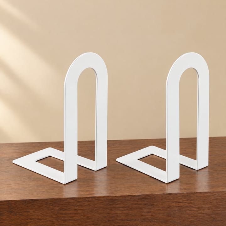 The Cornerstone L Bookends, White