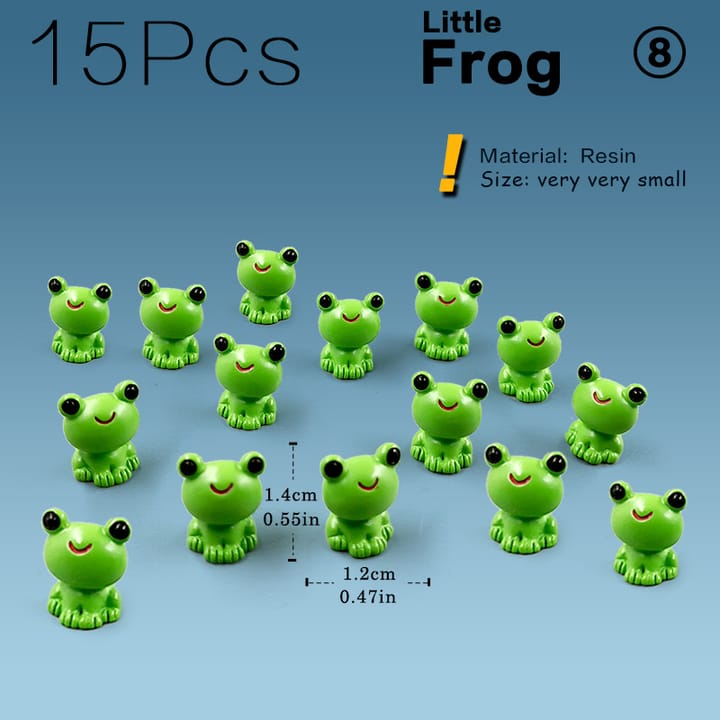 The Fairy Garden Animal Figurine Set, 15 frogs